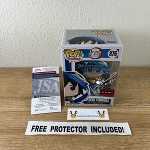 Giyu Tomioka Funko Pop 876 AAA Anime Demon Slayer COA Signed Autograph NEAR MINT